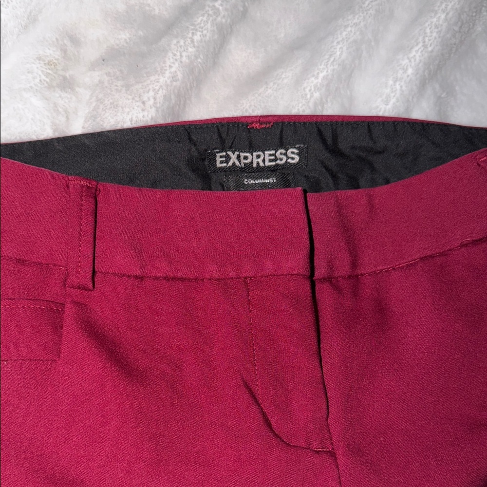Express Straight Leg Pants in Burgundy - Picture 4 of 6